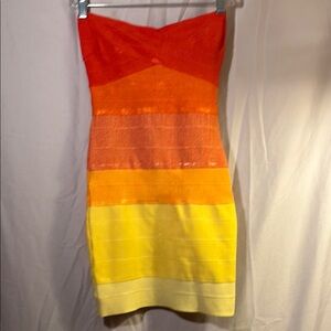 Colorful Strapless Dress